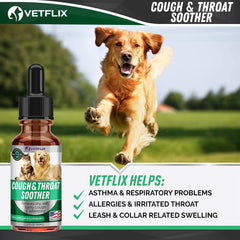 Vetflix Cough Relief dropper dispense demonstrates precise dosage for all sizes