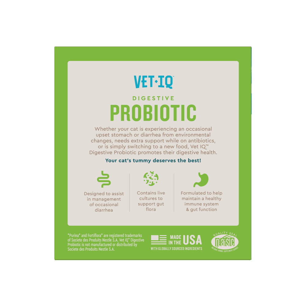 VetIQ Cat Probiotic Powder supports immune and digestive function.