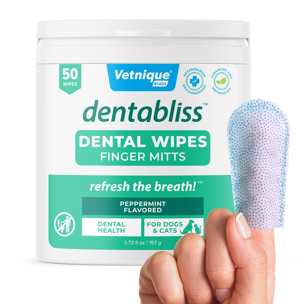 Vetnique Dentabliss finger mitt application for at home dog dental care