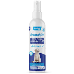 Vetnique Dermabliss Anti Itch Spray bottle ready for quick dog or cat itching relief