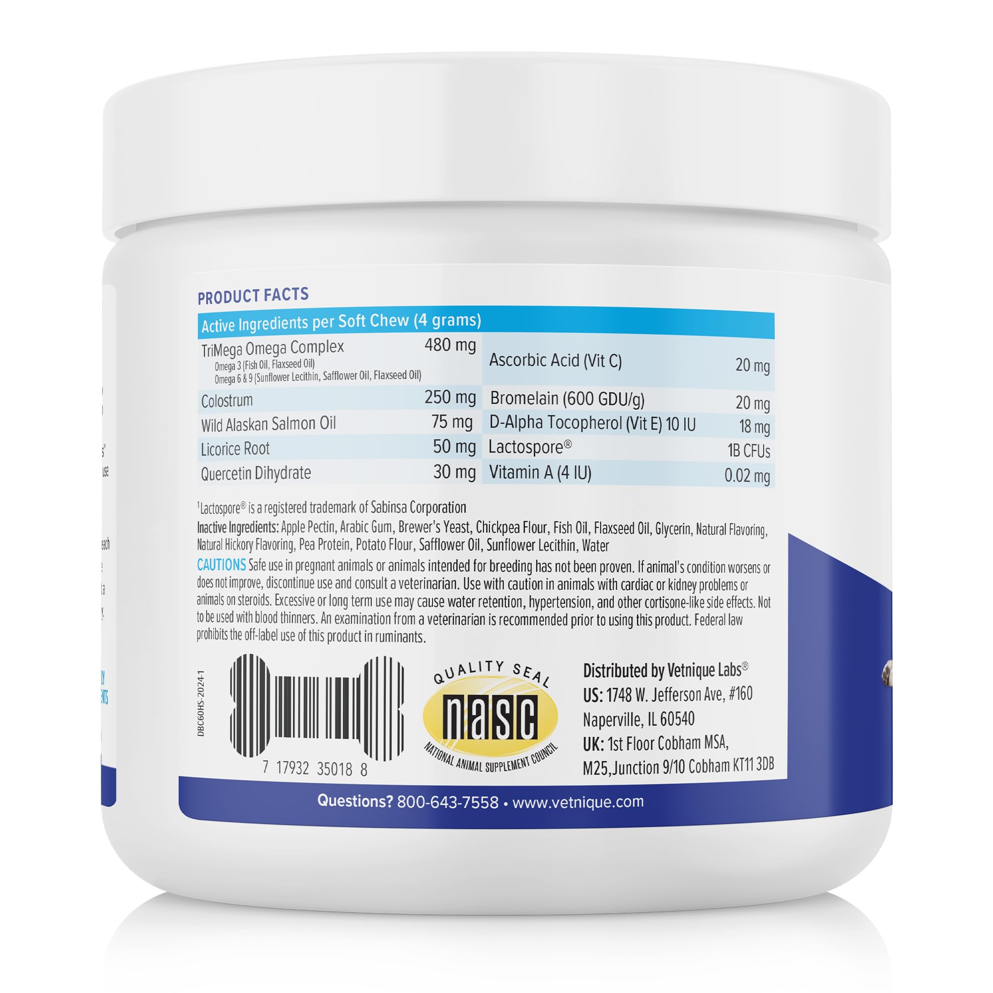 Dermabliss chews bottle being poured for easy daily administration