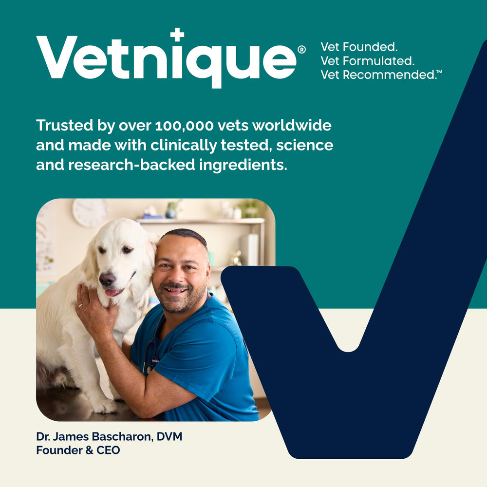 USA-made Vetnique label emphasizes manufacturing standards.