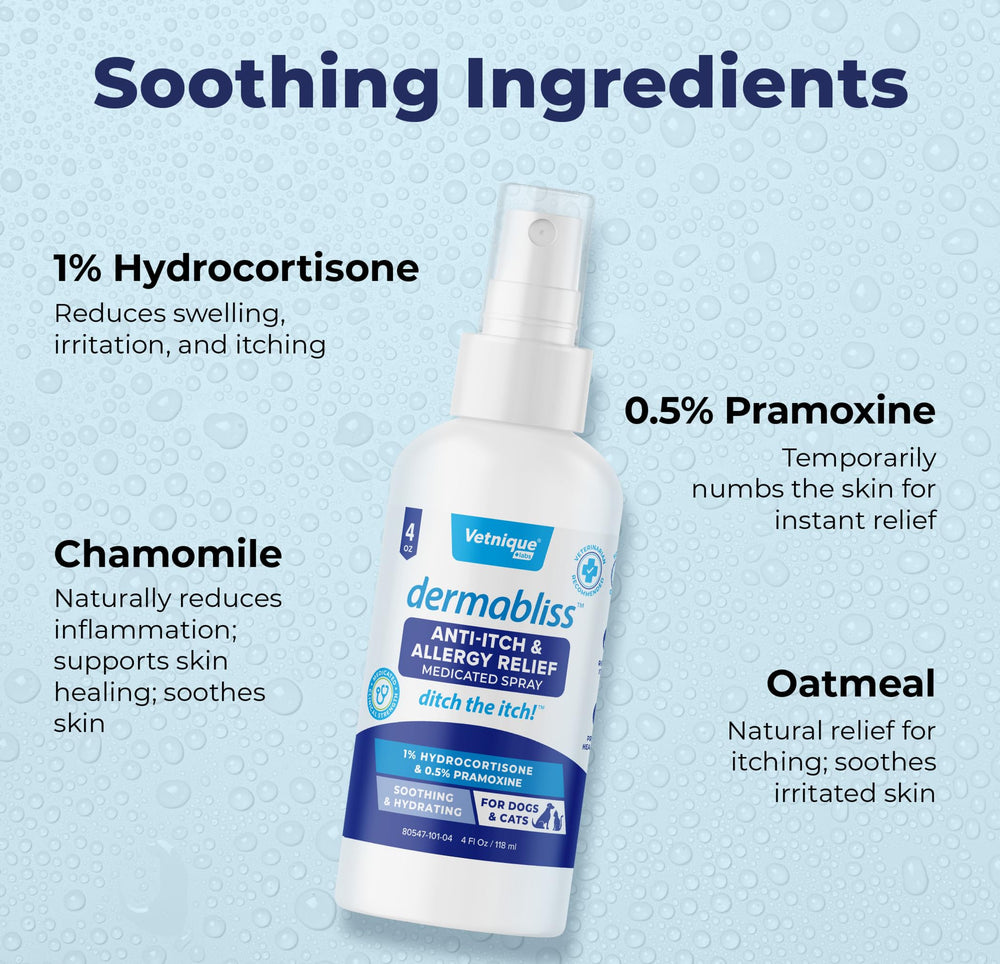 Vetnique Dermabliss oat extract ingredient showcases soothing, skin-friendly care.