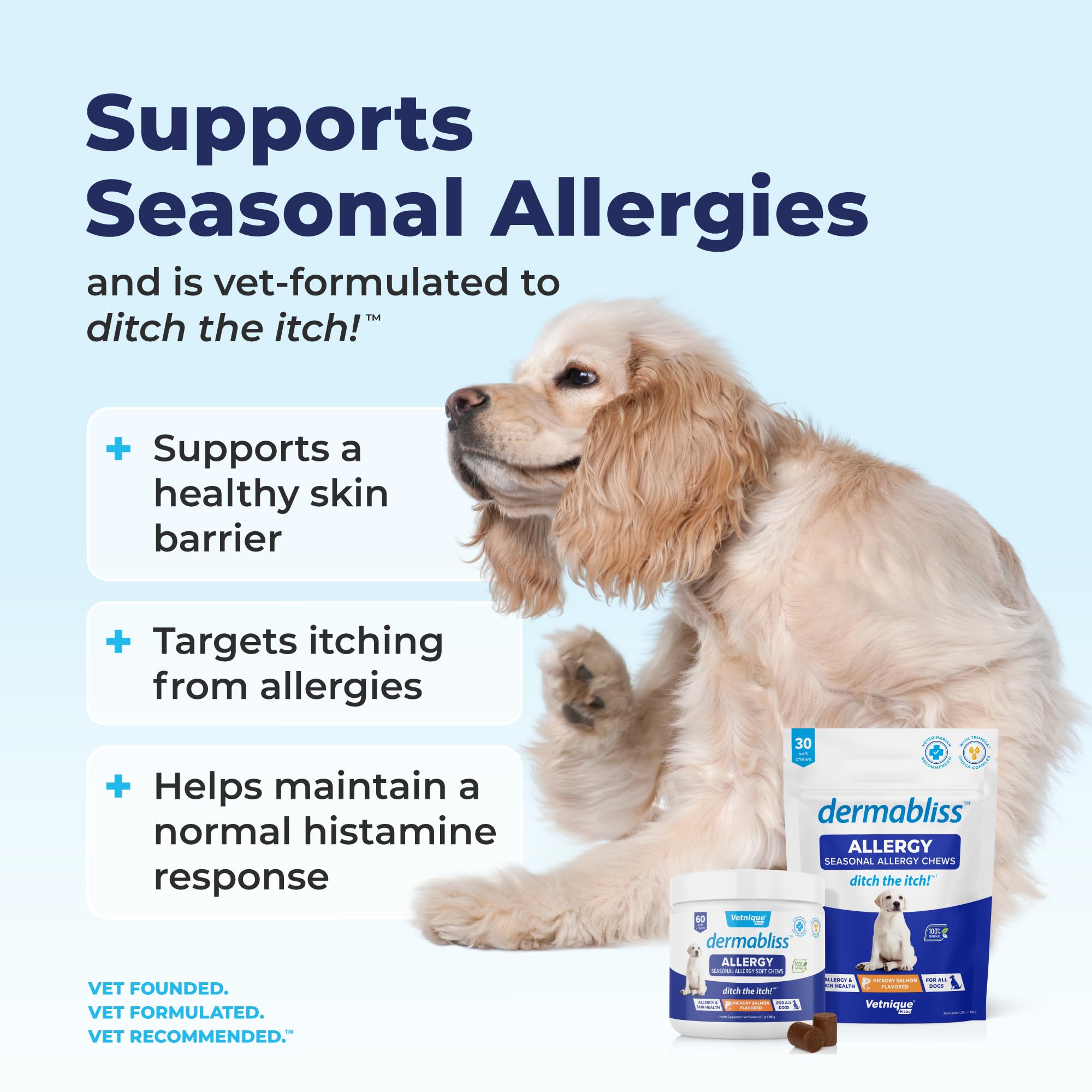 Vetnique Dermabliss quercetin and probiotic blend shown for immune and gut support