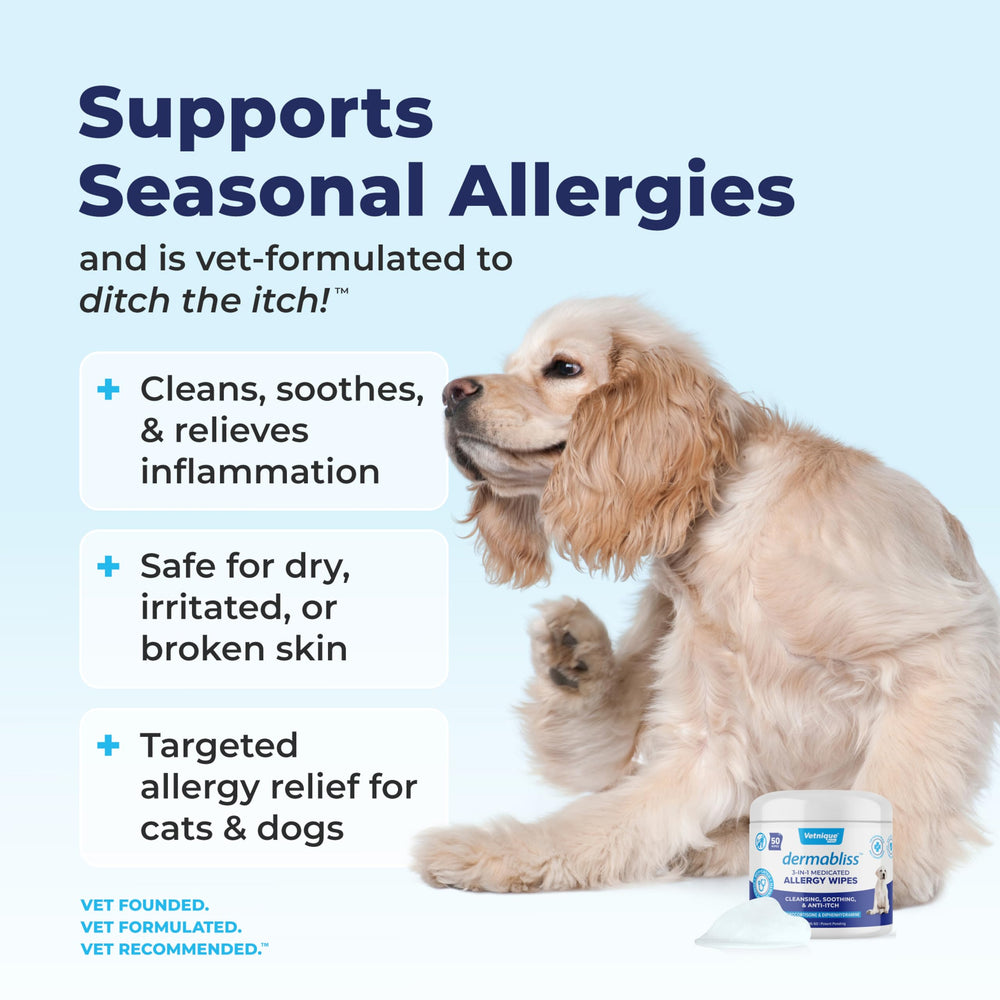 Vetnique Dermabliss wipes used during travel for allergy-friendly cleaning