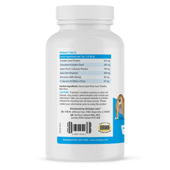 Glandex dog fiber supplement bowl shows powder mixed into meals for gut balance.