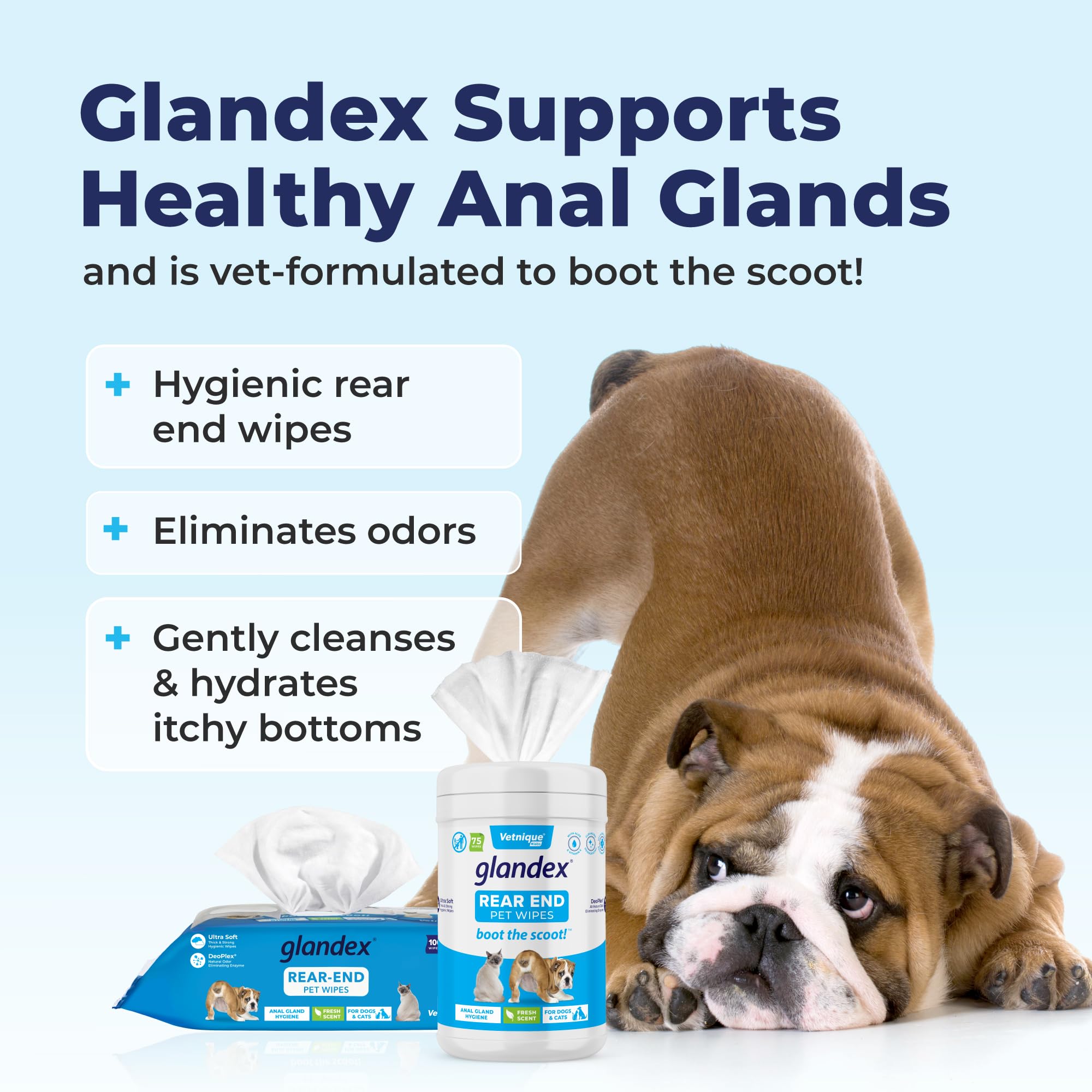 Fabricado en EE. UU. Vetnique Glandex con ingredientes de alta calidad.