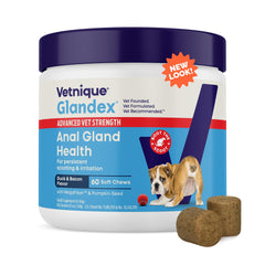 Vetnique Glandex soft chews pumpkin closeup promotes healthy digestion with pumpkin-fiber support