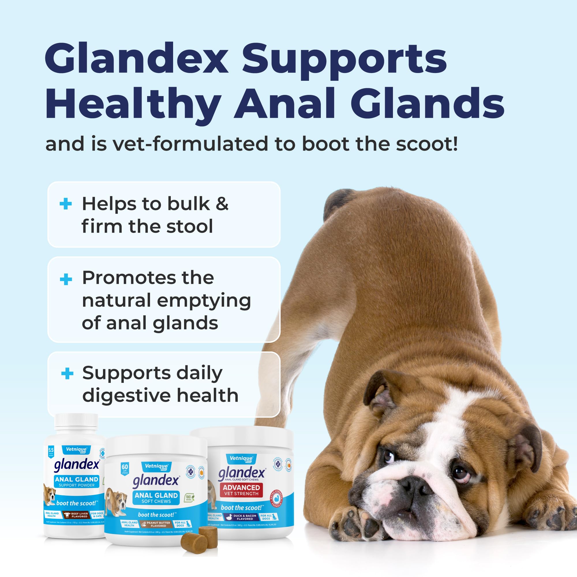 Vetnique Glandex USA-made manufacturing label conveys trusted, American-made quality