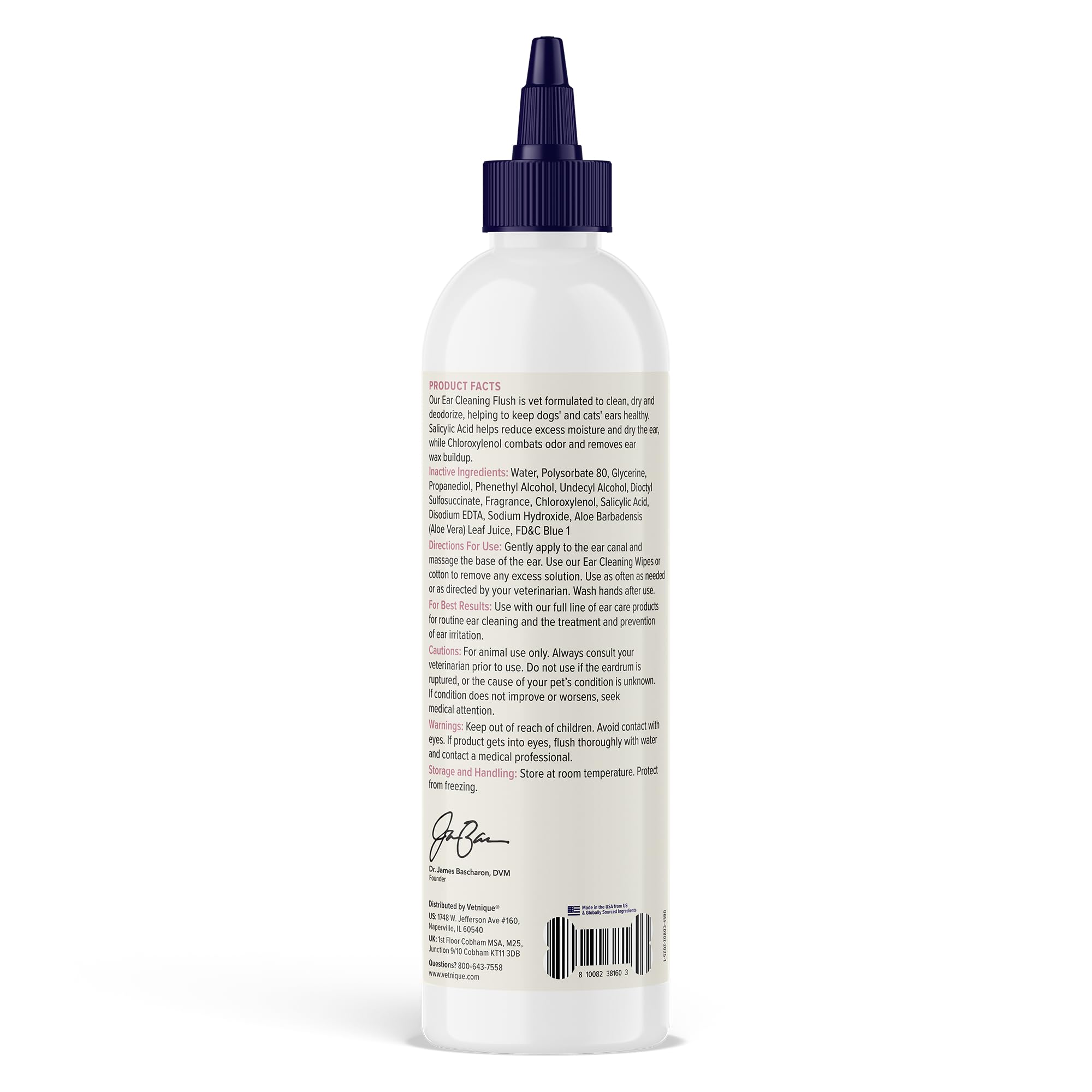 Vetnique Oticbliss bottle label highlighting trusted ear care