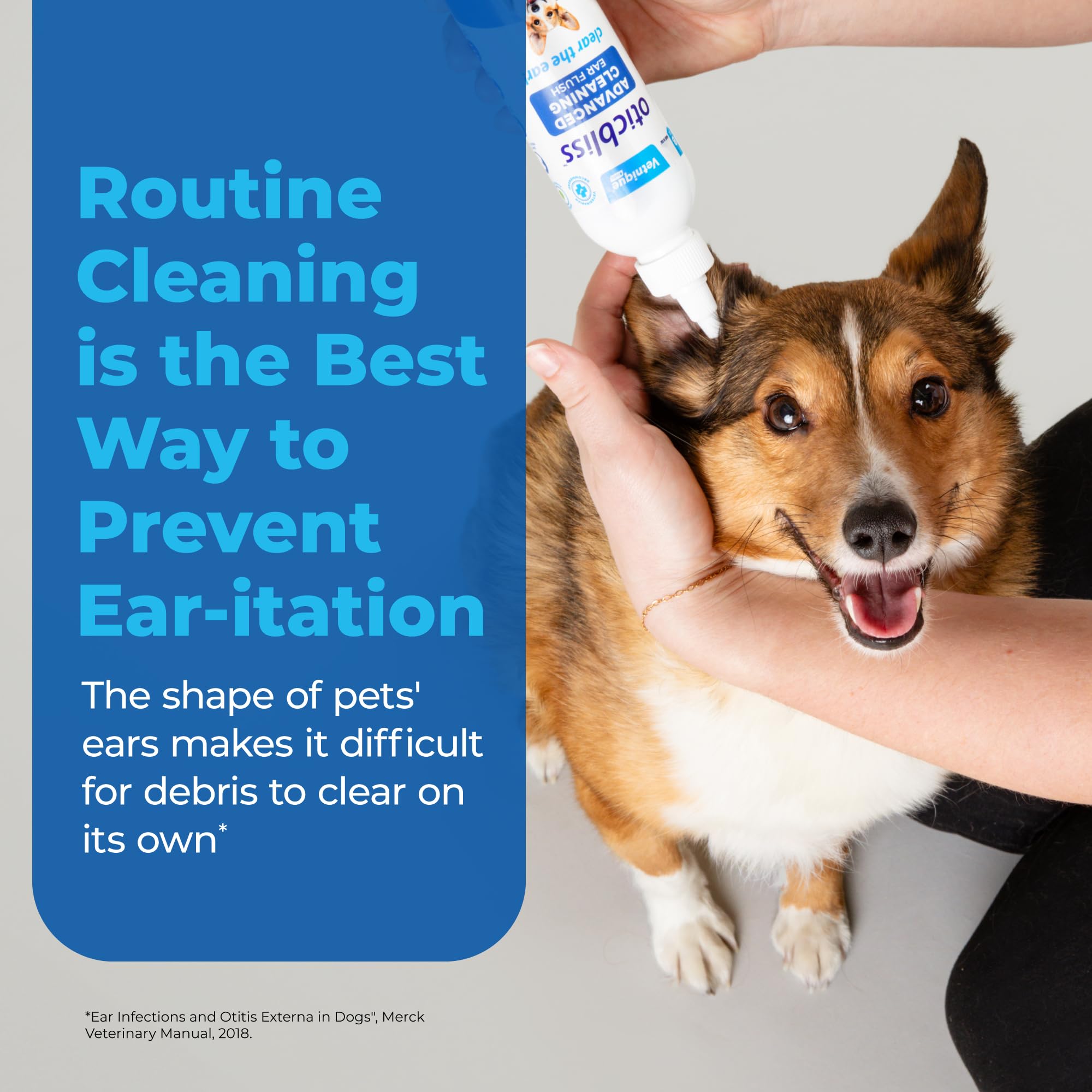 Vetnique Oticbliss dog ear cleaning session demonstrates gentle cleansing