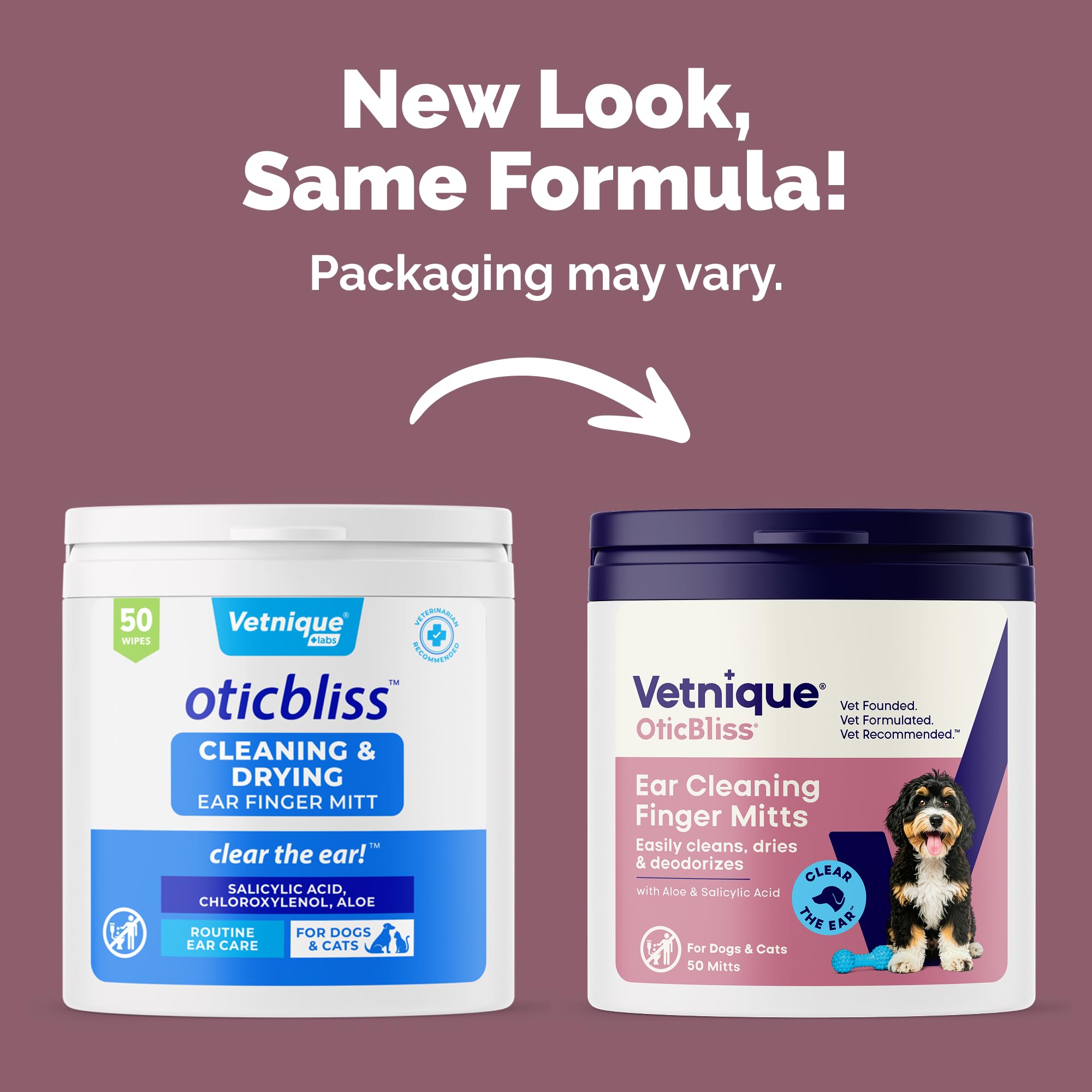 Vetnique Oticbliss ear wipes individual wipe ready for cleaning sessions