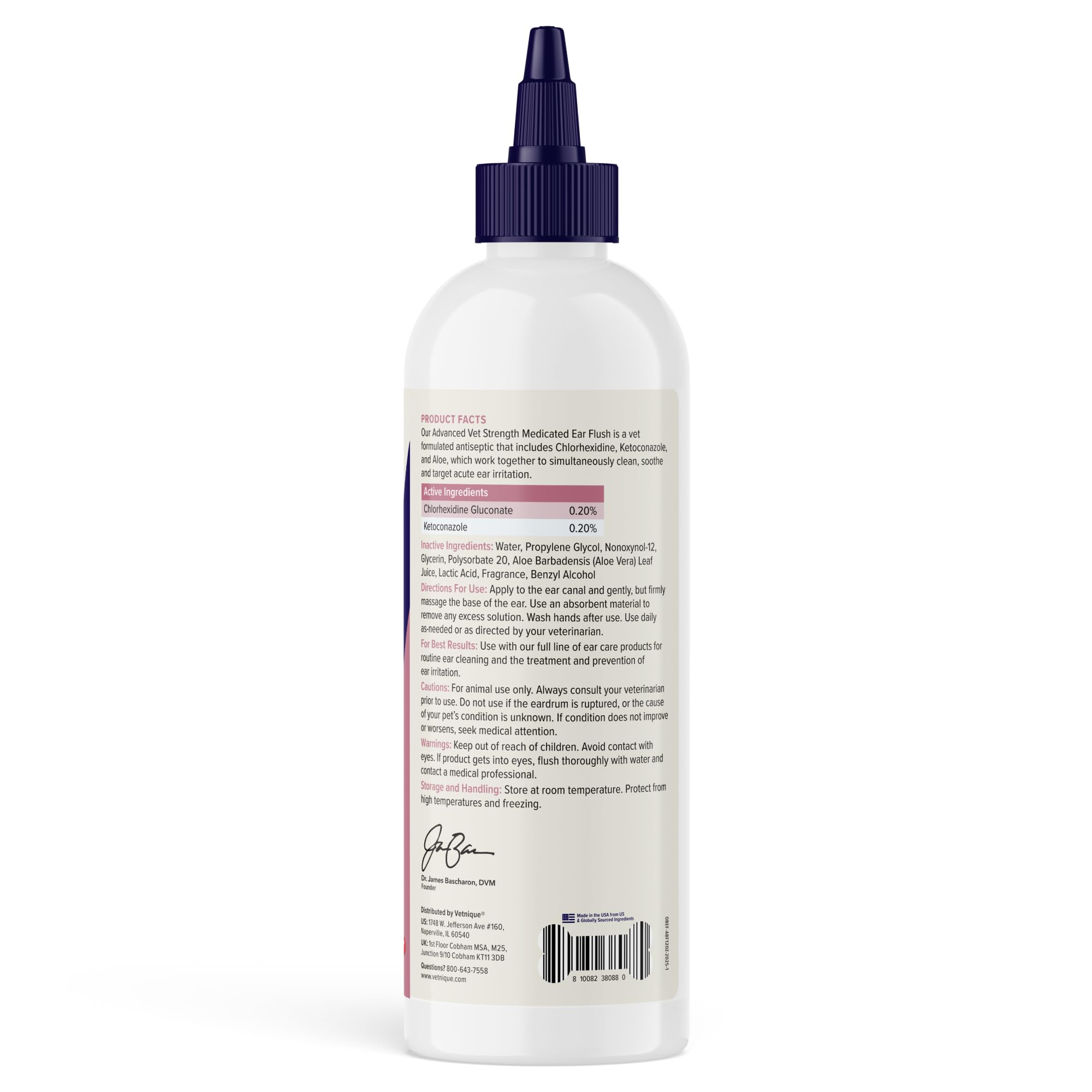 Vetnique Oticbliss foaming application shows easy-to-use ear wash for pets.