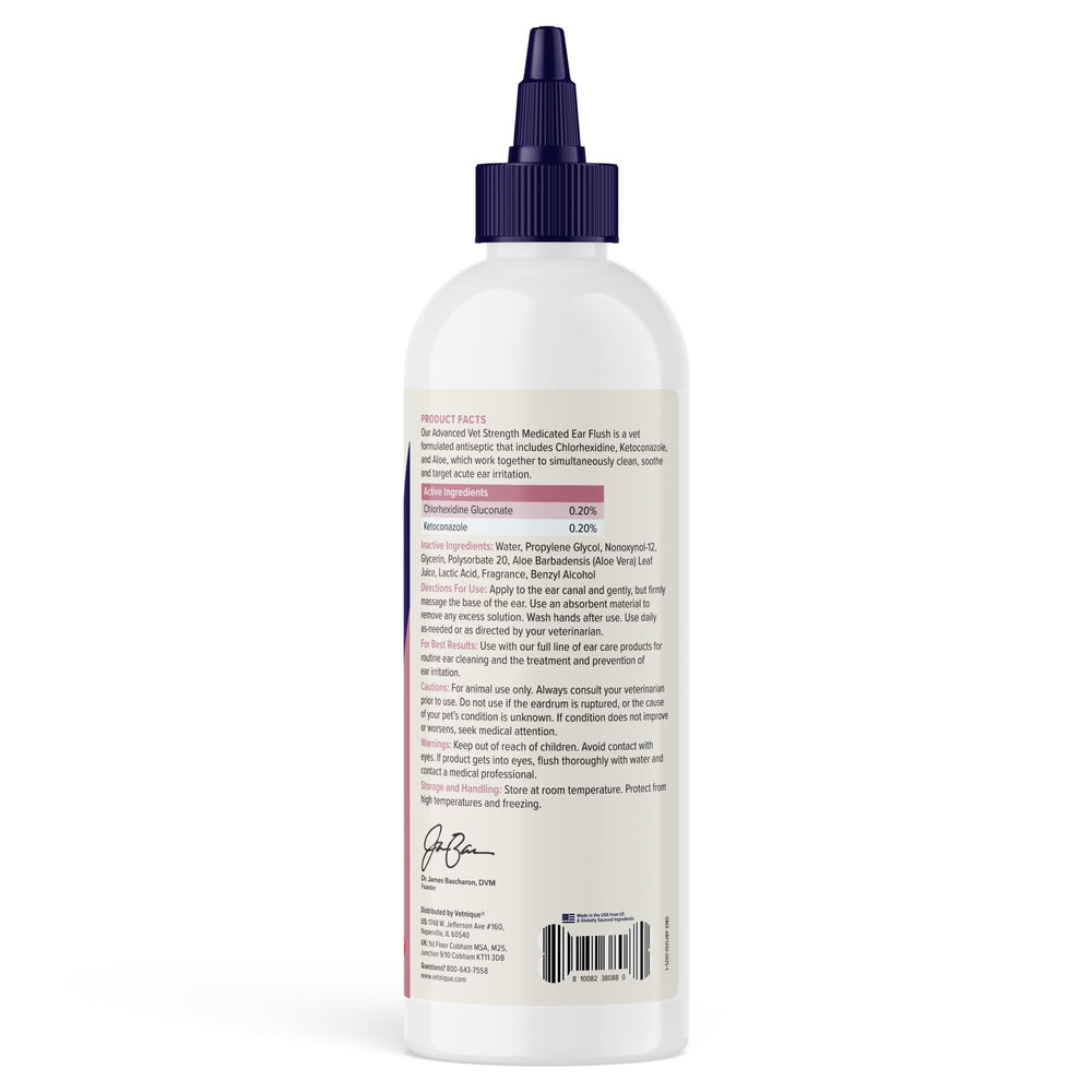 Vetnique Oticbliss foaming application shows easy-to-use ear wash for pets.