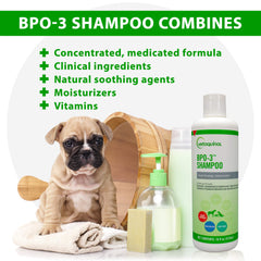 Vetoquinol BPO-3 Shampoo cat lather for soothing skin and cleanliness.