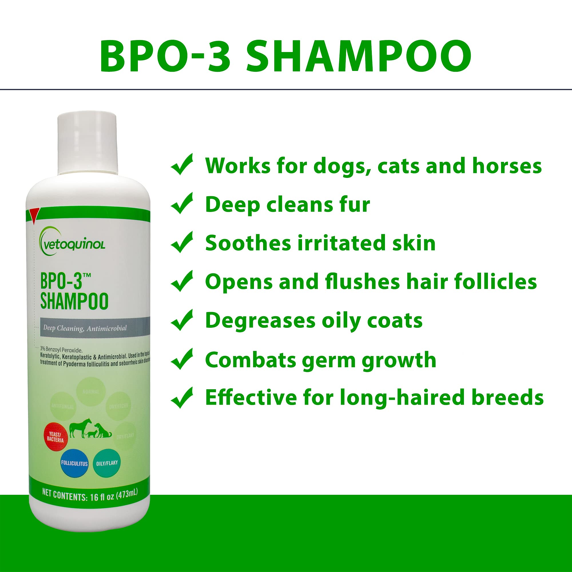 Vetoquinol BPO-3 Shampoo dog lather for deep cleansing and coat care.