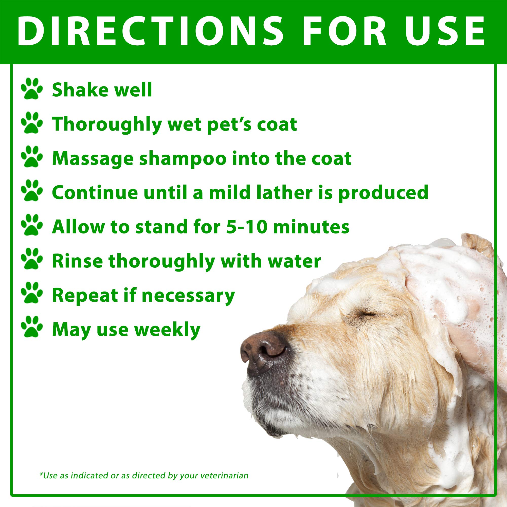 Vetoquinol BPO-3 Shampoo label close-up with directions and active ingredient.