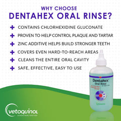 Vetoquinol Dentahex for dogs and cats promotes fresh breath with regular use.