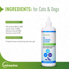 Vetoquinol ear cleansing solution during grooming session visual for routine care.