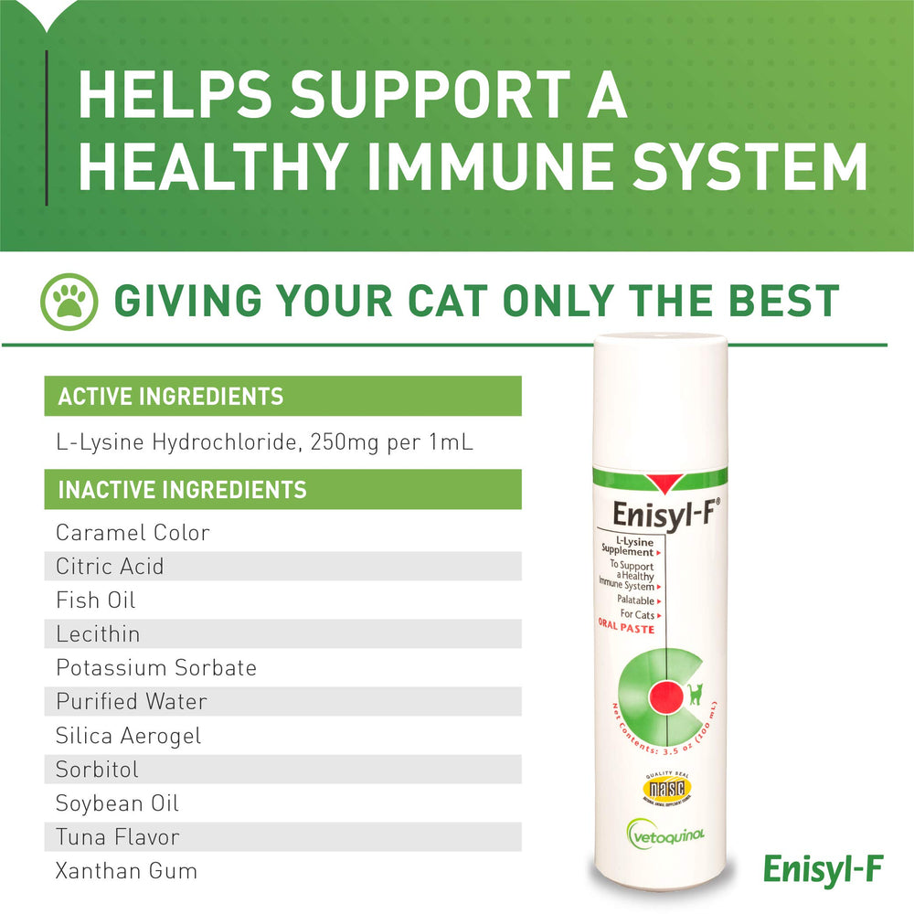 Vetoquinol Enisyl-F paste tube application showing cat friendly administration