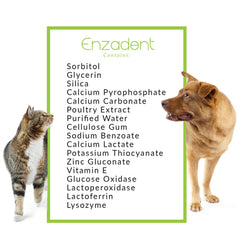 Vetoquinol Enzadent cat brushing scene featuring poultry-flavored toothpaste.