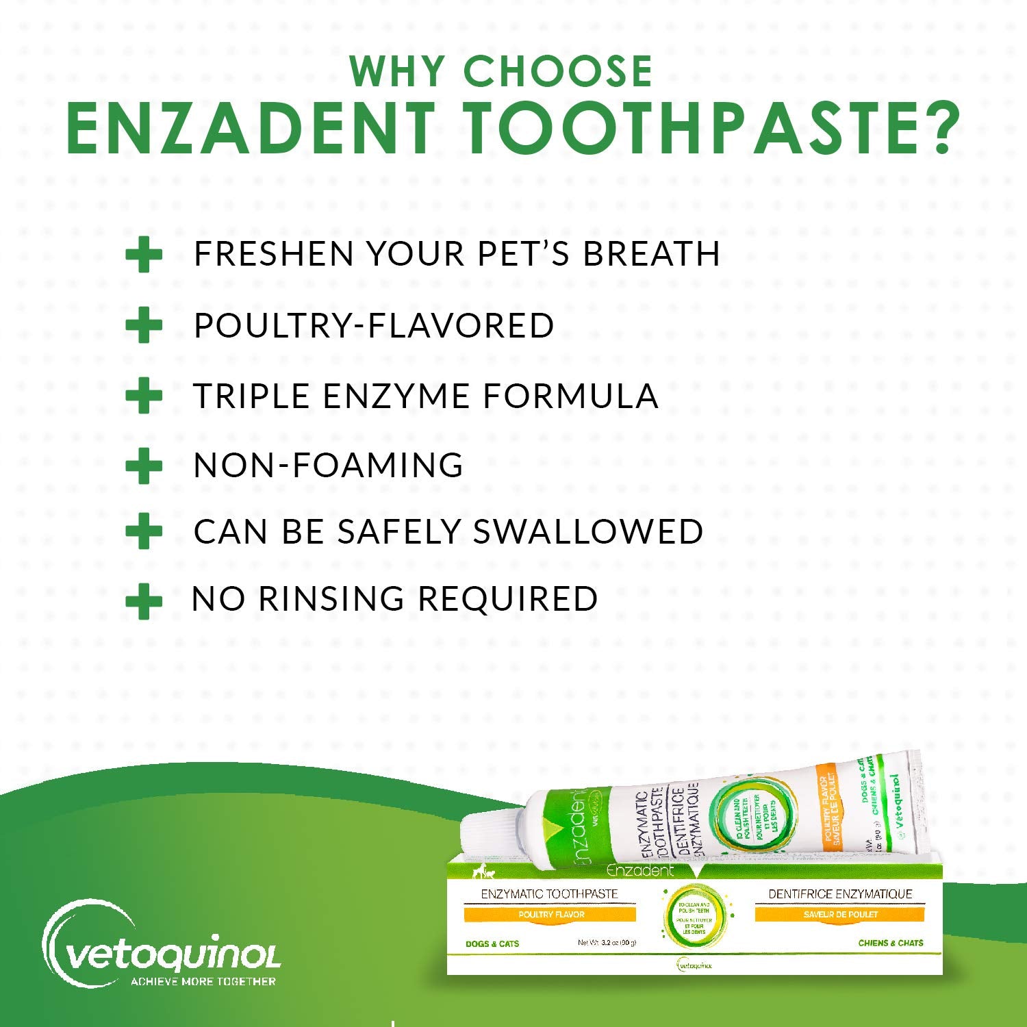 Close-up of Enzadent tube dispensing onto brush for daily use.