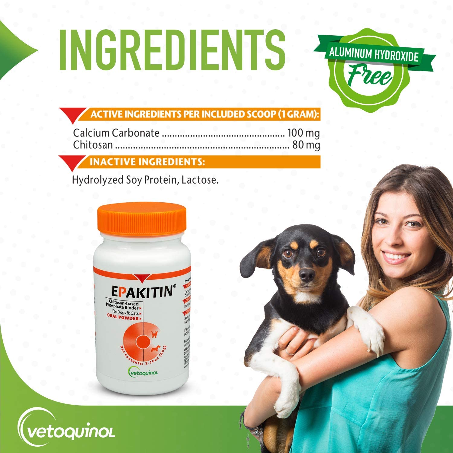 Vetoquinol Epakitin hydrolyzed soy protein provides nutrition support.