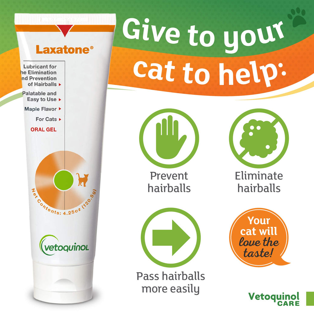 Vetoquinol Laxatone 3-pack front view for convenient hairball management