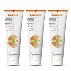 Vetoquinol Laxatone maple-flavored gel close-up highlights hairball support