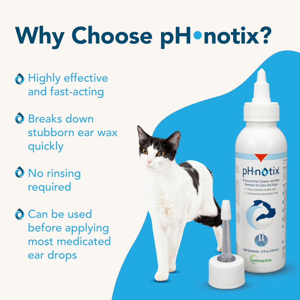 Vetoquinol pH•notix ear cleaner for cats promotes comfortable routine care