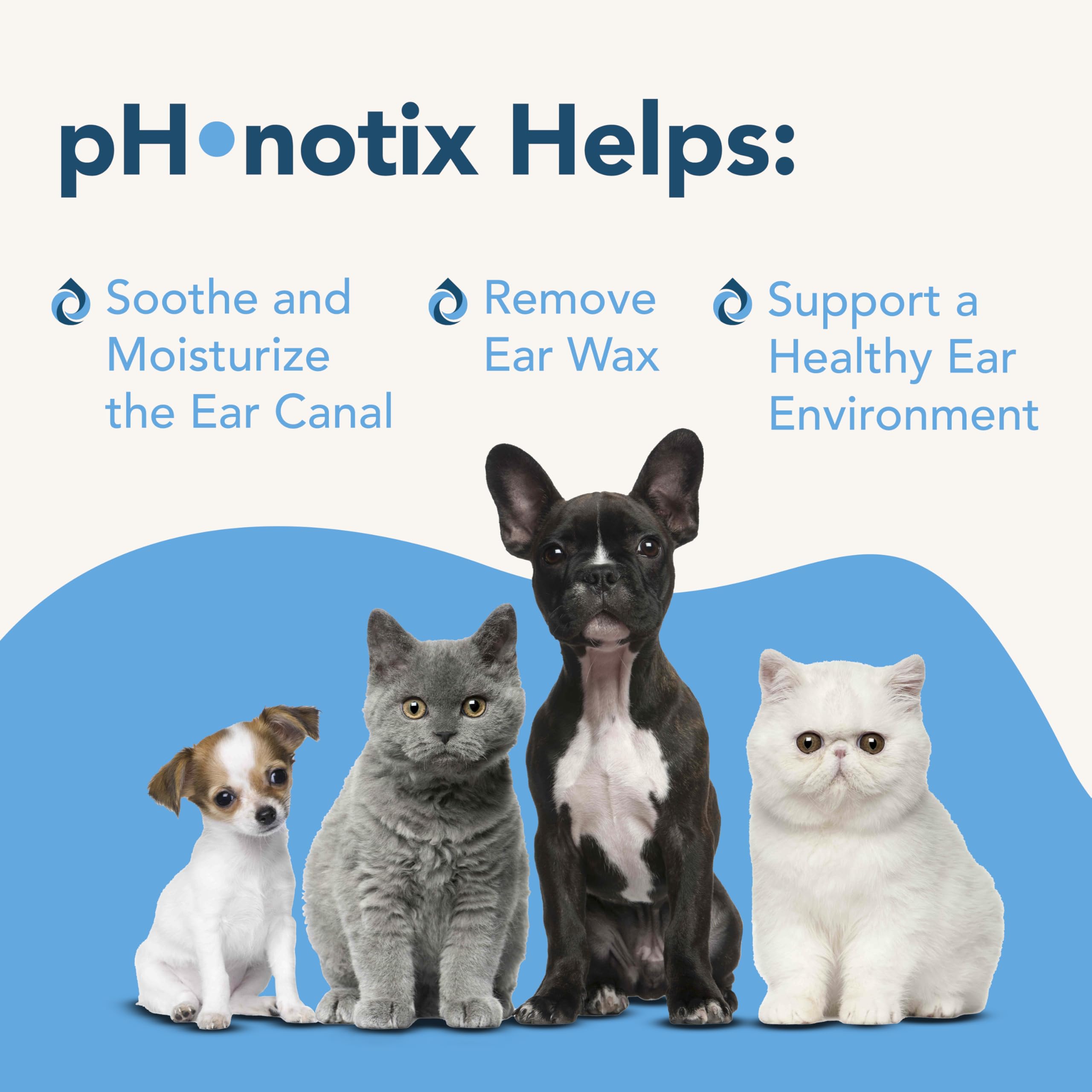 Vetoquinol pH•notix ear cleaner application for dogs supports gentle wax removal