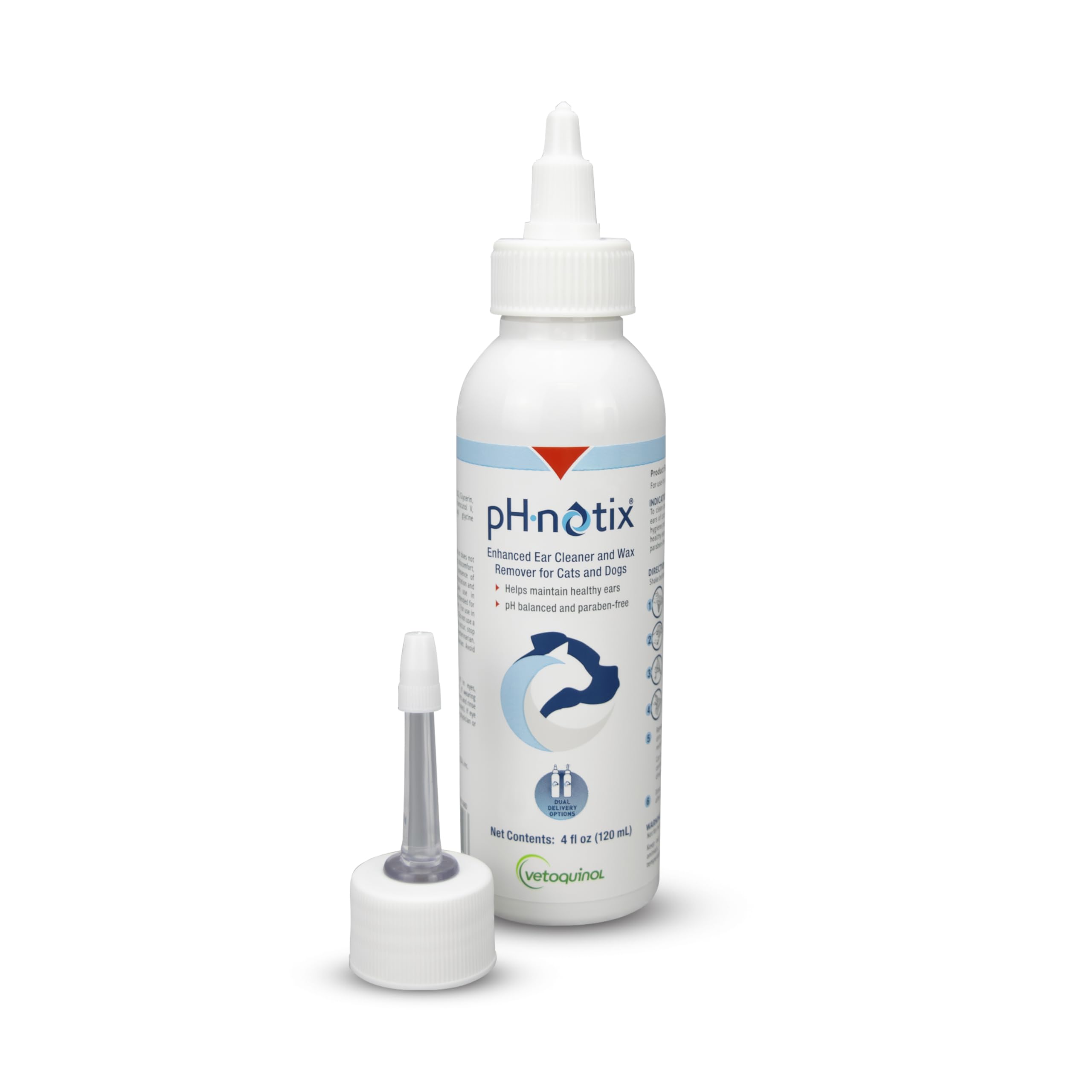 Vetoquinol pH•notix ear cleaner bottle pour supports easy daily ear hygiene