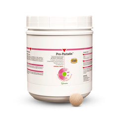 Vetoquinol Pro-Pectalin bottle with chewables for convenient diarrhea relief in dogs and cats.