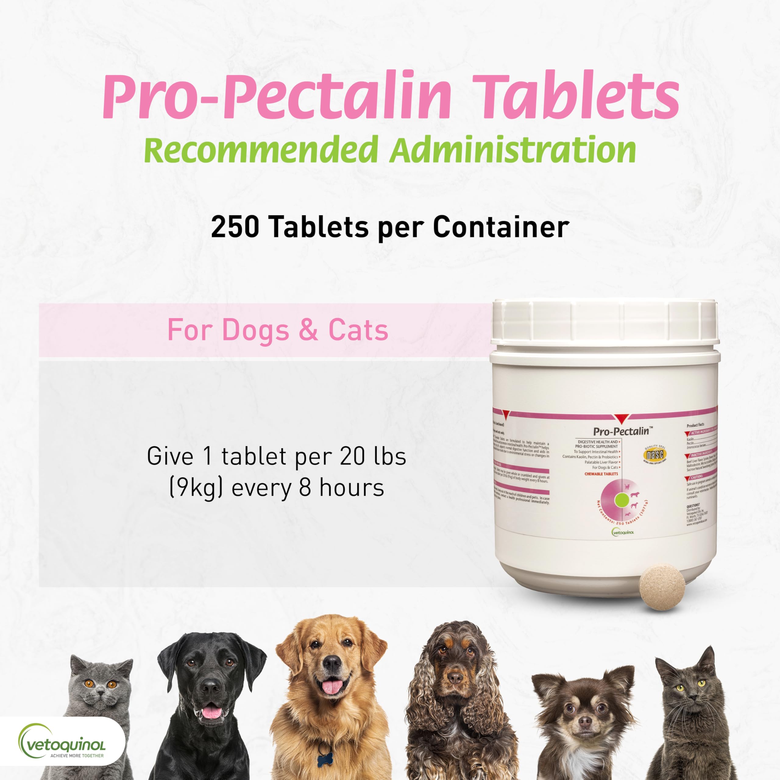 Vetoquinol Pro-Pectalin chicken flavor chew for easier pet administration.