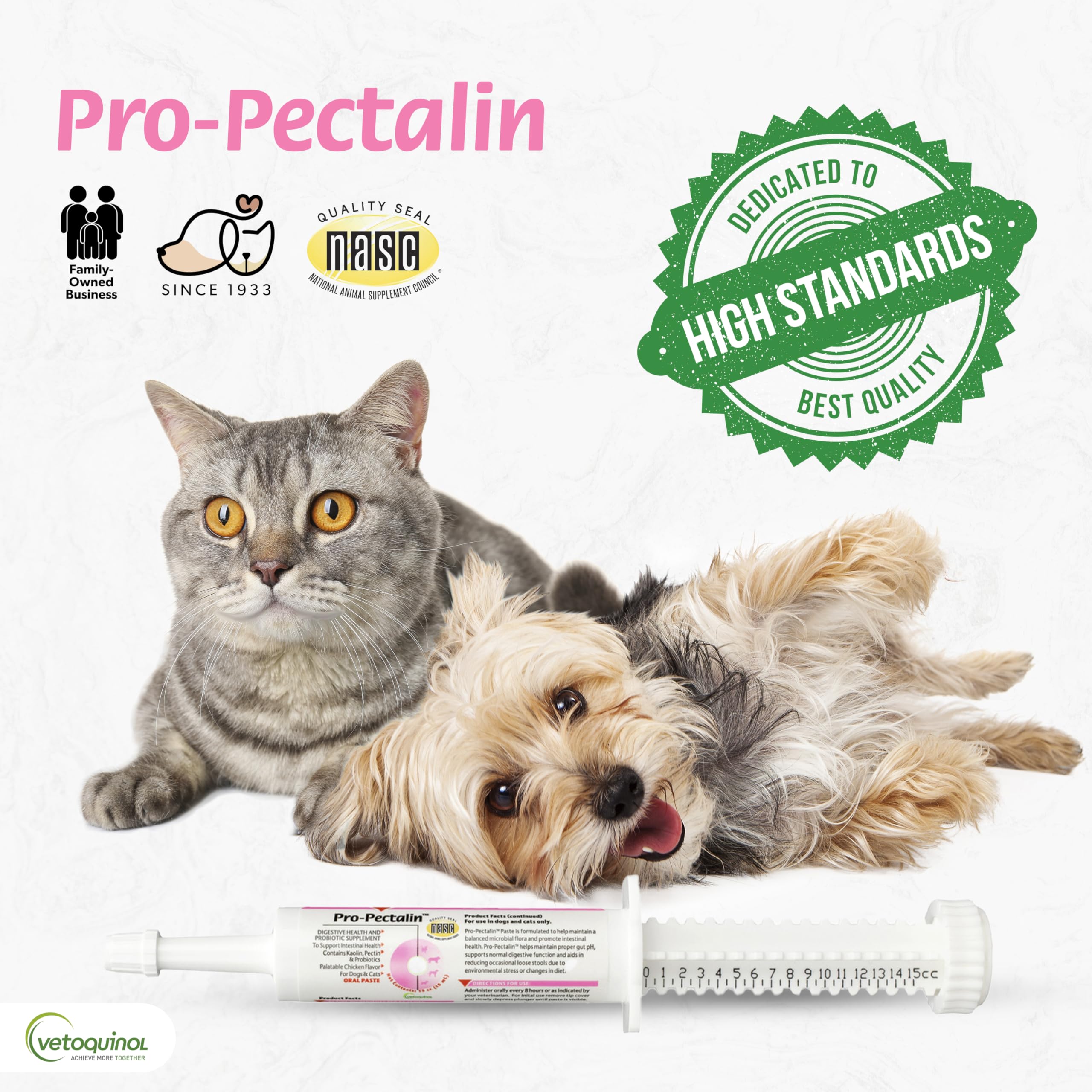 Vetoquinol Pro-Pectalin suitable for dogs and cats of all sizes.