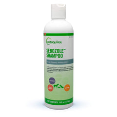 Vetoquinol Sebozole shampoo bottle for at home pet skin care