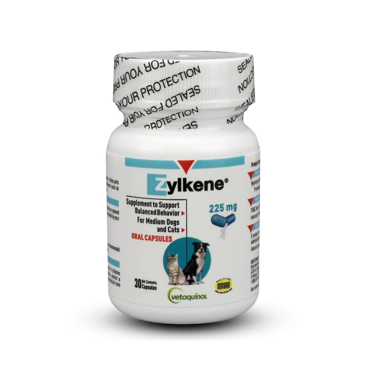 Vetoquinol Zylkene calming capsules for daily dog calm during stress.