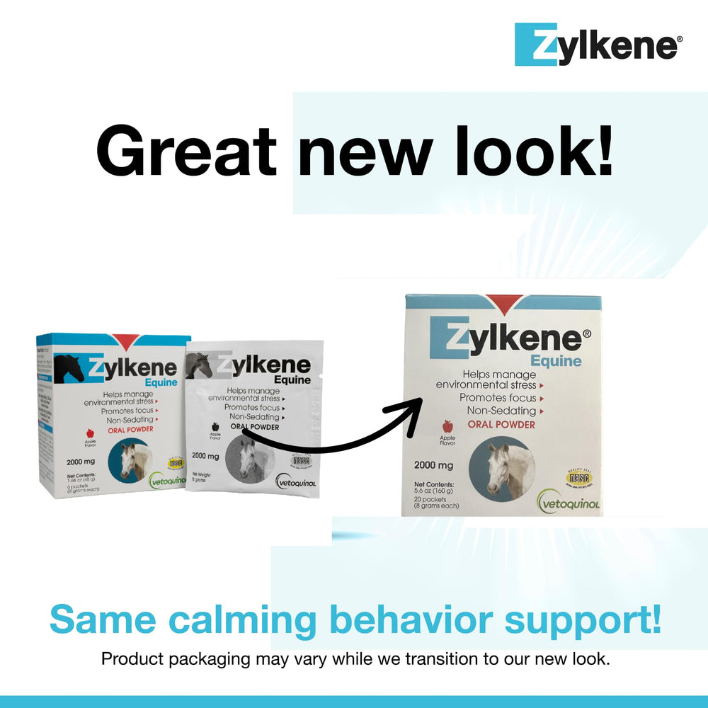 Vetoquinol Zylkene Equine powder spoon demonstrates easy dosing.