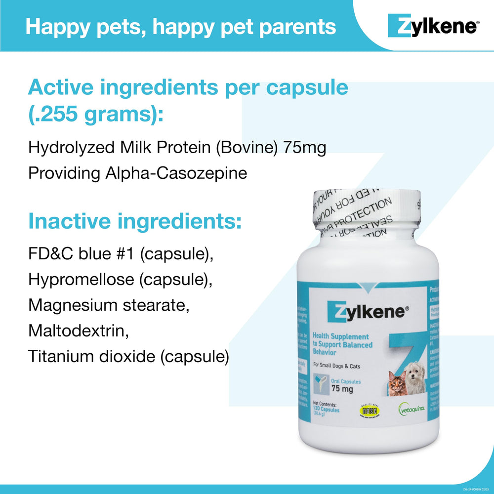 Lactose-free Zylkene formulation designed for sensitive stomachs