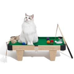 VETRESKA 4-in-1 cat toys pool table with colorful felt balls for interactive play.