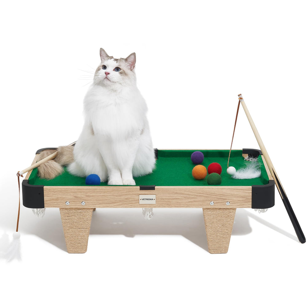 VETRESKA cat scratching post legs wrapped in jute for durable feline scratching.