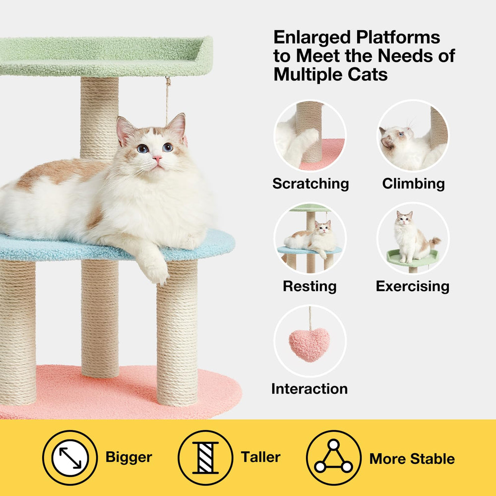 Vetreska cat tree jute posts offer natural scratching and furniture protection.