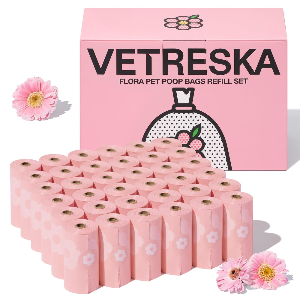 VETRESKA lavender scented dog poop bags rolls reduce odors during walks