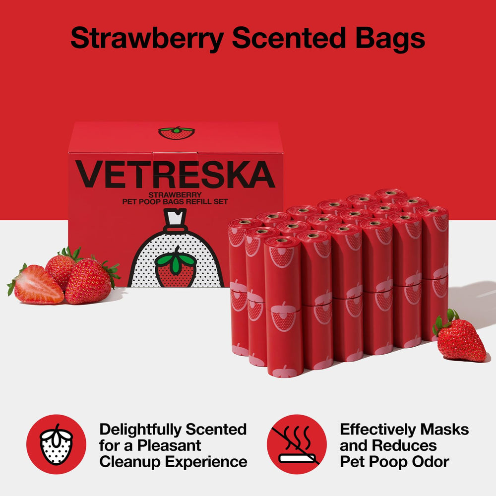 VETRESKA leak-proof extra thick bags provide reliable mess containment.