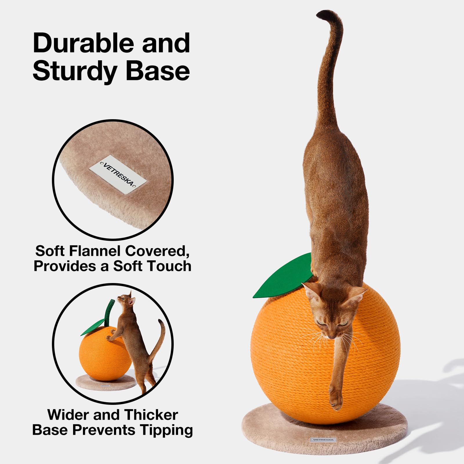 VETRESKA orange cat scratching post in room blends with decor