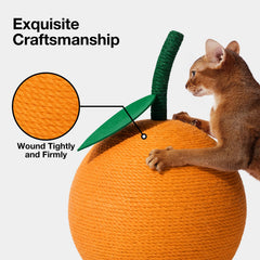 VETRESKA orange cat scratching post jute rope close-up shows natural texture