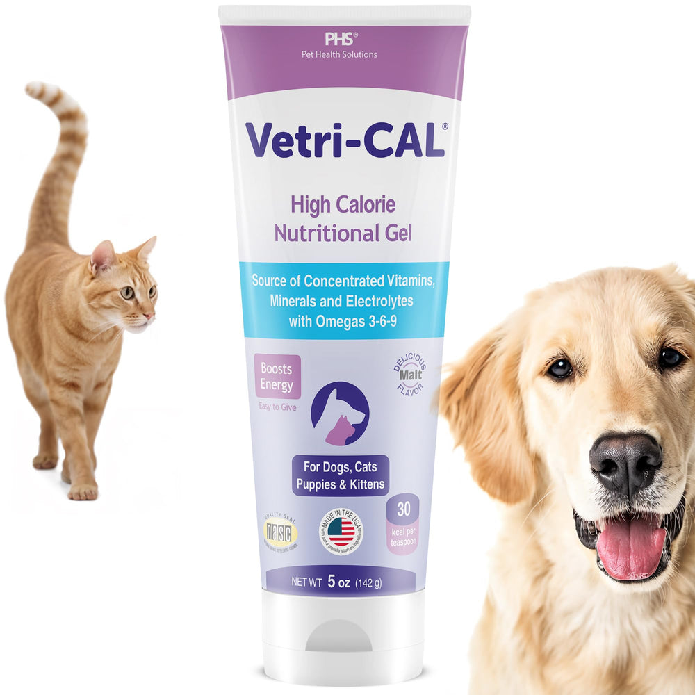 Vetri-Cal gel tube being squeezed for pet energy support