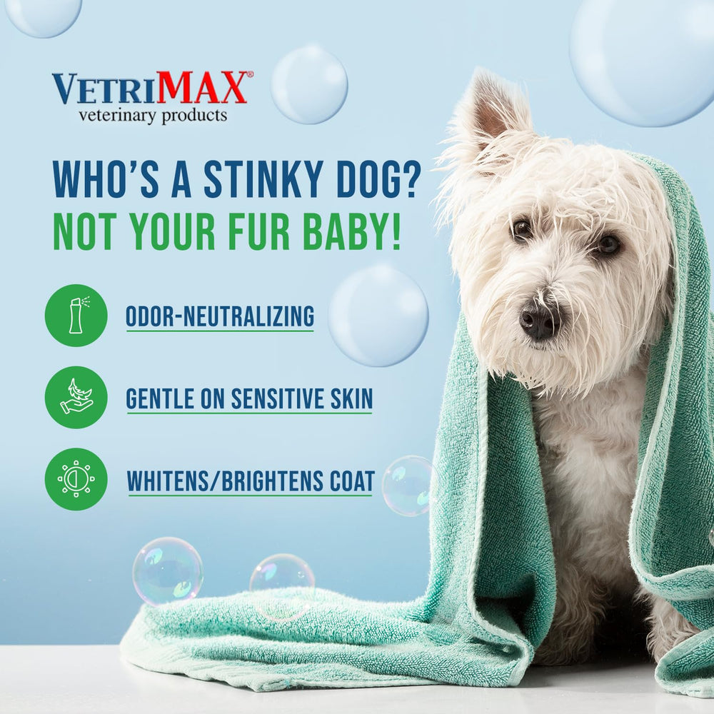 VetriMAX Command odor elimination scene conveys fresh, clean-smelling coat.