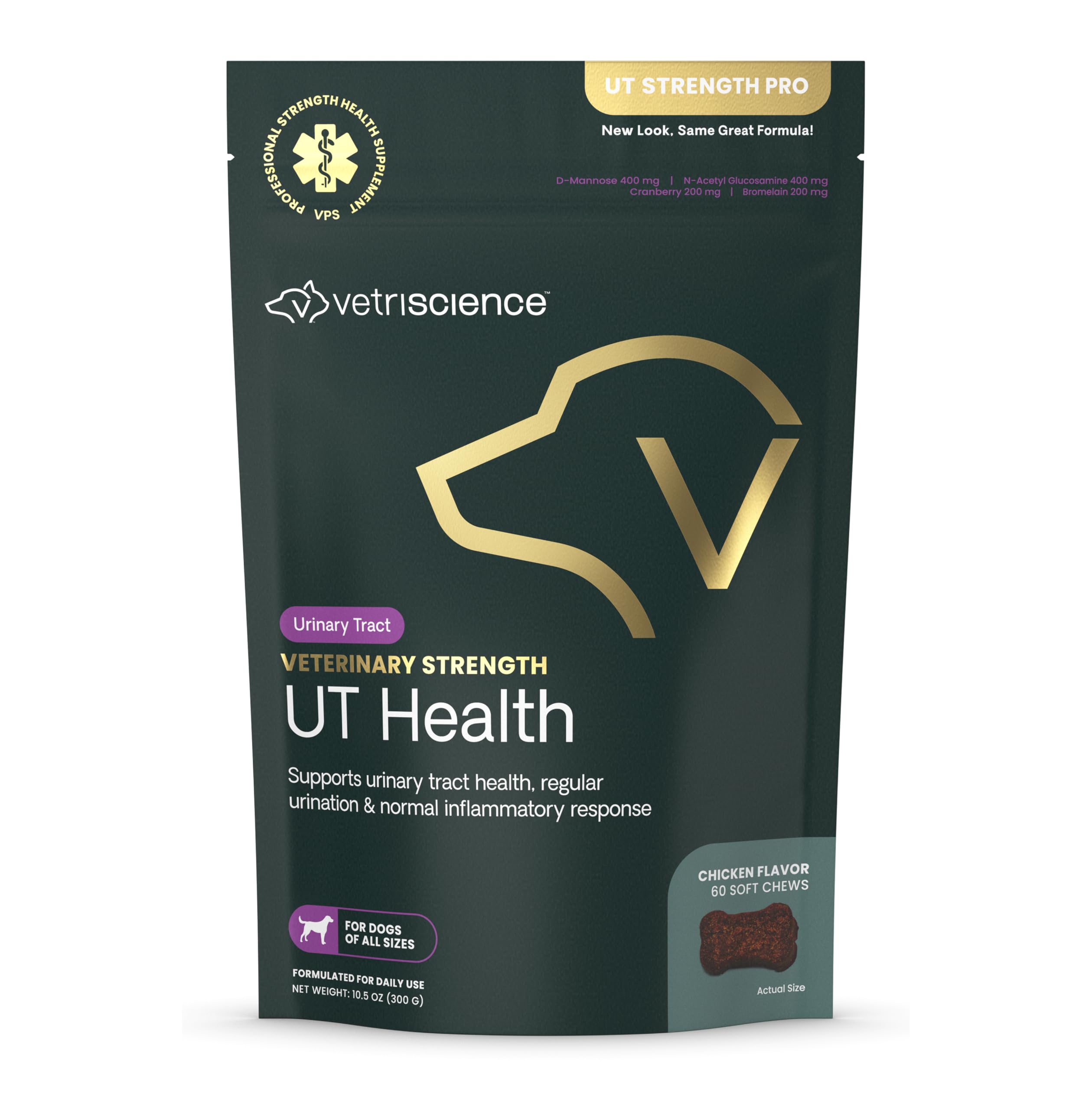 VetriScience UT Health Chews bottle pour supports canine urinary health