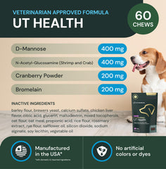 Close-up of VetriScience UT Health Chews to emphasize natural cranberry formula